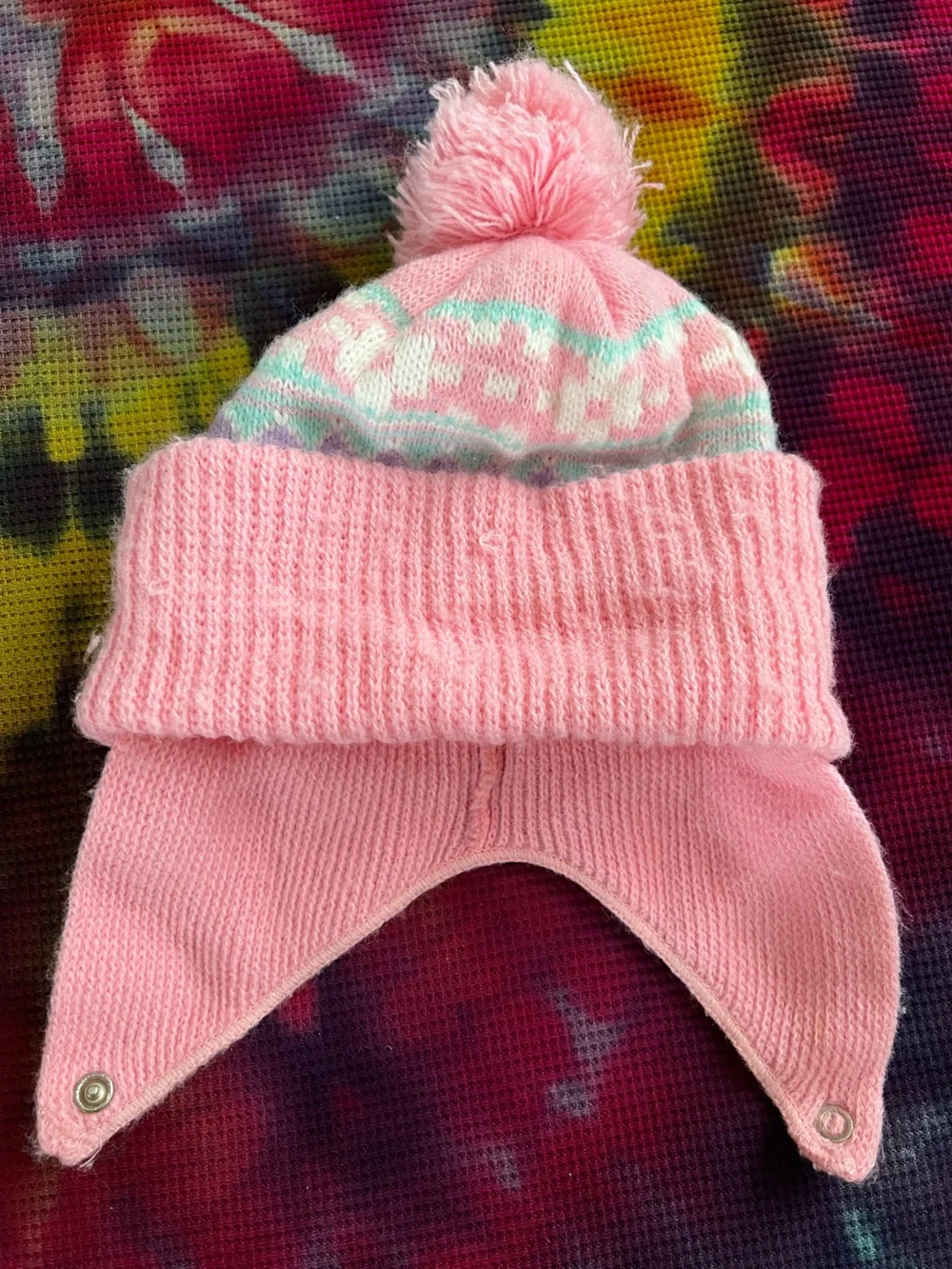 🩷 Vintage 90s Knit Pom Pom Beanie Winter Hat